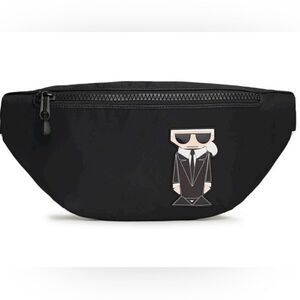 KARL LAGERFELD PARIS belt bag black OS Nwt‎
